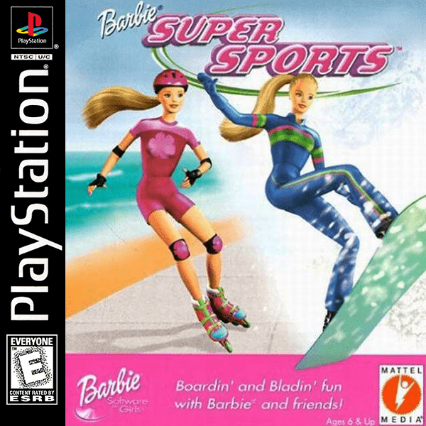 Barbie Super Sports box art for Playstation